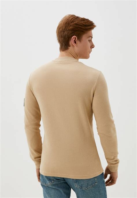 Лонгслив Calvin Klein Jeans, цвет: бежевый, RTLADE266701 — купить в ...