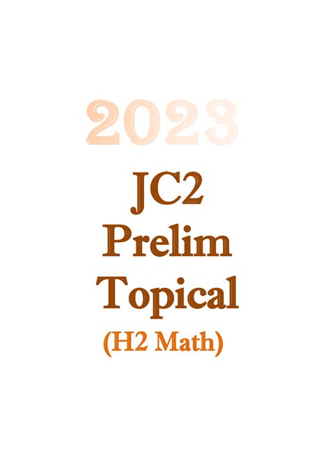 2023 JC2 JC 2 H2 Maths Prelim Topical Compilation (hard copy) | Kiasu