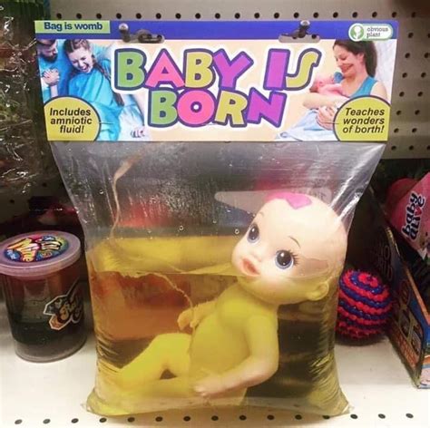 Plastic baby in plastic bag womb with amniotic fluid : r/awfuleverything