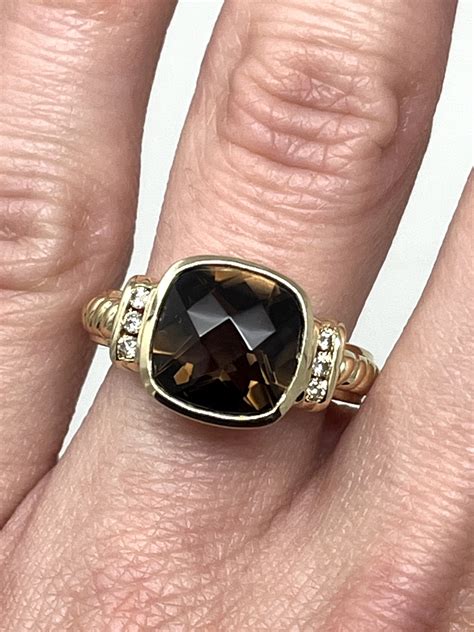 Modern Italiana Checkerboard Cut Smoky Quartz & Diamo… - Gem
