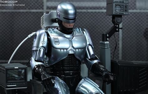 Wallpaper robot, hero, armor, cyborg, sitting, iron, police, Robocop ...