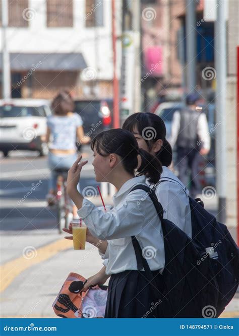Japanese Schoolgirls in Hiroshima Editorial Photo - Image of lifestyle