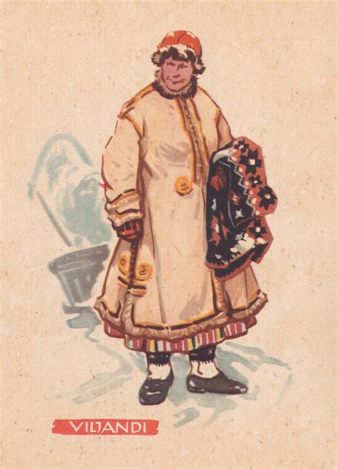 Traditional Estonian Costumes Drawings by A. Vender. Complete | Etsy ...