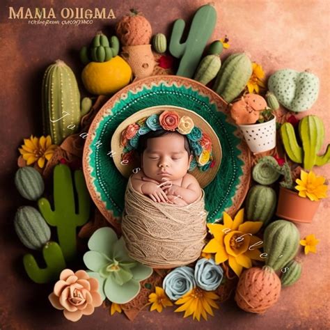 Mexican Cinco De Mayo Newborn Baby Backdrop Digital Prints Photography