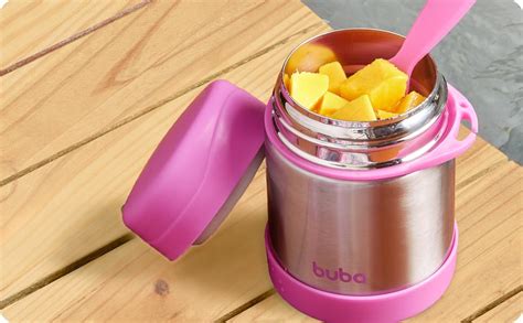 Pote Buba Térmico - Buba Pote Térmico Com Colher Rosa : Amazon.com.br: Cozinha