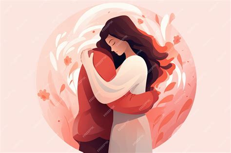 Premium AI Image | Hug simple Illustration