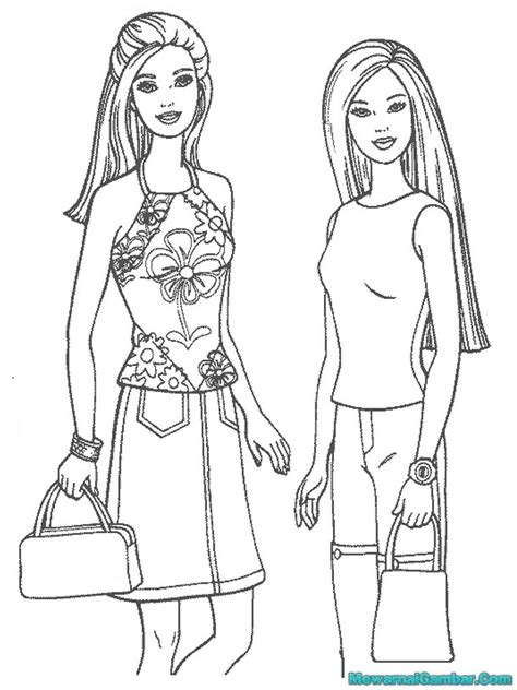 mewarnai gambar barbie mewarnai gambar