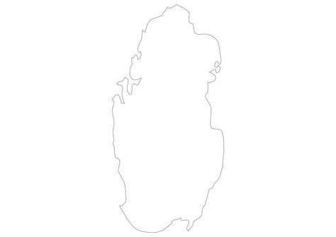 Blank map of Qatar SVG Vector - Outline Map