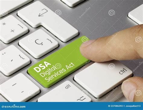 DSA Digital Services Act - Inscription on Green Keyboard Key Stock ...