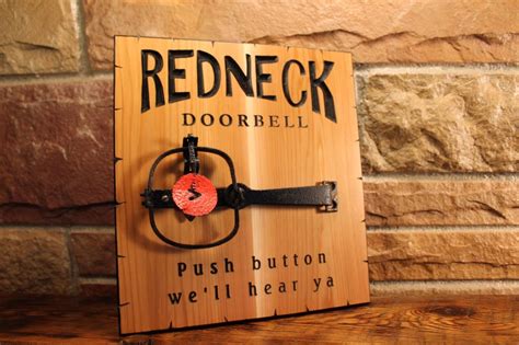 Redneck Doorbell Carved Cedar Novelty Sign Gift Decor Funny Signs ...