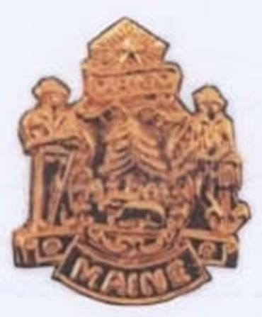 maine coat  arms tie clasp