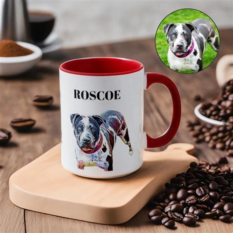 Personalized Pet Portrait Mug Using Pet Photo and Name Custom Dog Mug ...