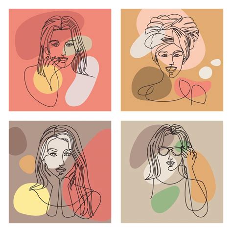 four women drawn 2507279 Vector Art at Vecteezy