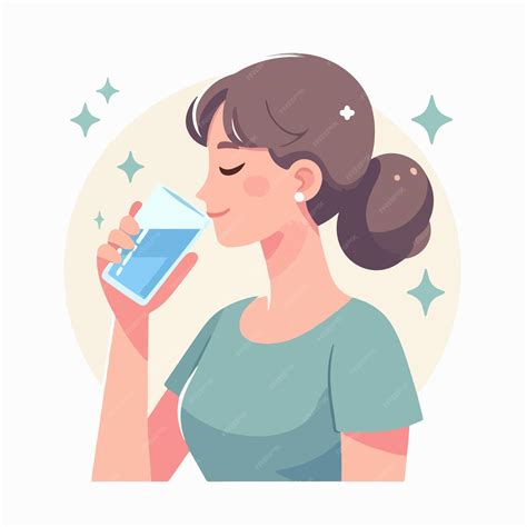 Premium Vector | Vector women drinking healthy water