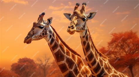 Premium AI Image | african giraffe in the savanna