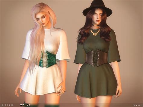 The Sims Resource: Bailo Dress by toksik • Sims 4 Downloads