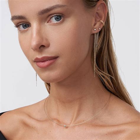 Classic Diamond Necklace - 14k Solid Gold - Oak & Luna