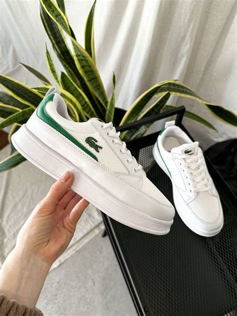 Мужские кроссовки Lacoste текстиль белые летние, Кеды лакоста сетка ...