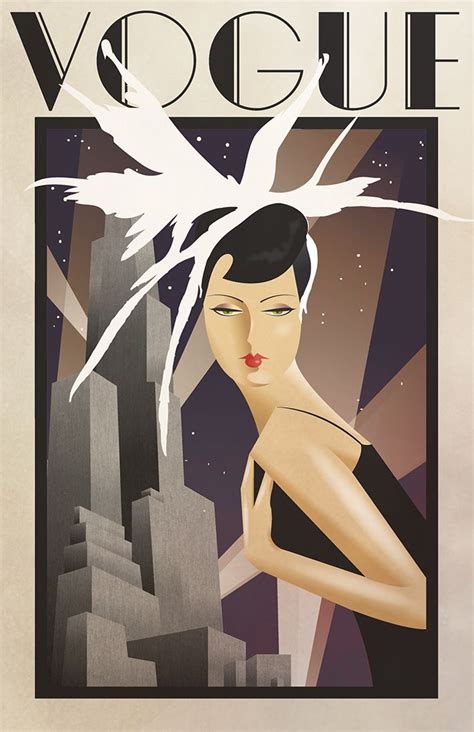 an art deco poster featuring a woman in the city
