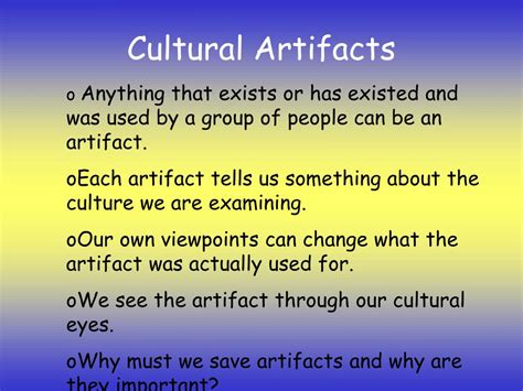 understanding artifacts powerpoint