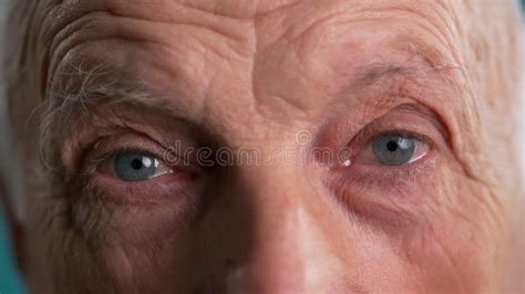 Close-up of Surprised or Shocked Old Man with Blue Eyes. Elderly Mature ...