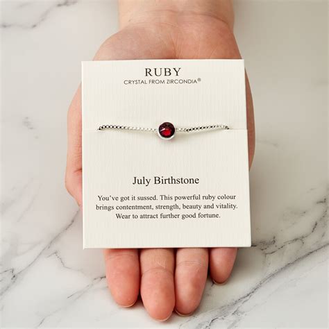 July ruby Birthstone Bracelet Created With Zircondia® Crystals - Etsy