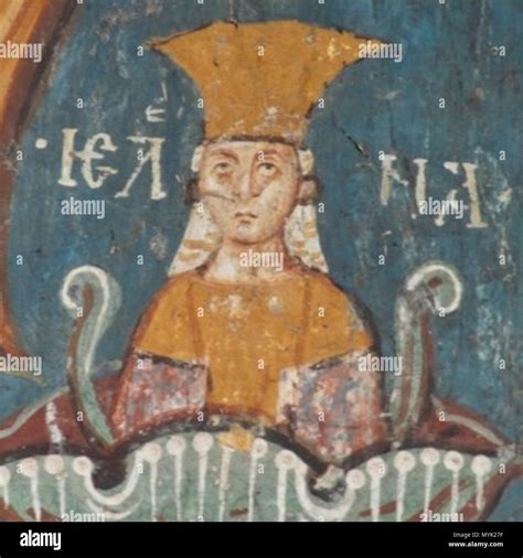 . English: Detail of fresco Loza Nemanjića,Jelena (half-sister of Dušan ...