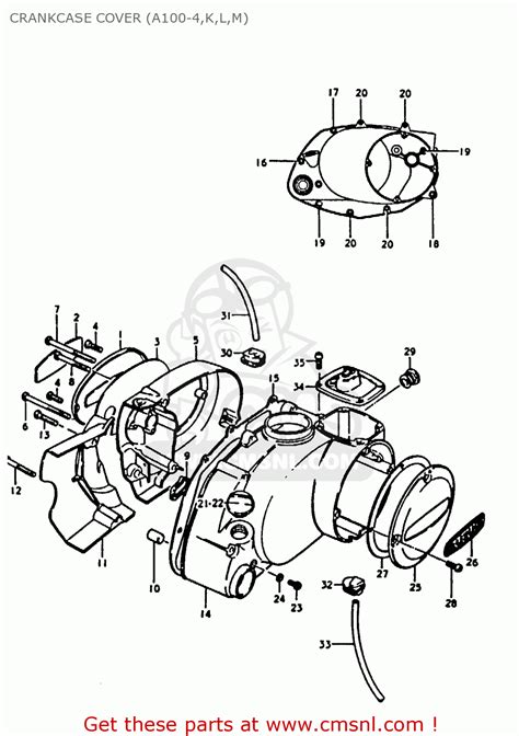 Suzuki A100-4 1978 (C) GENERAL EXPORT (E01) CRANKCASE COVER (A100-4,K,L ...