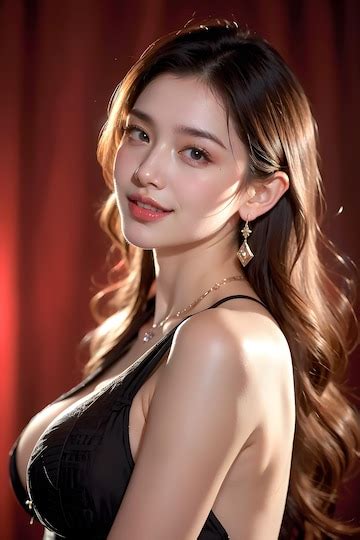 Premium Photo | A woman with long hair and a black bra on her neck