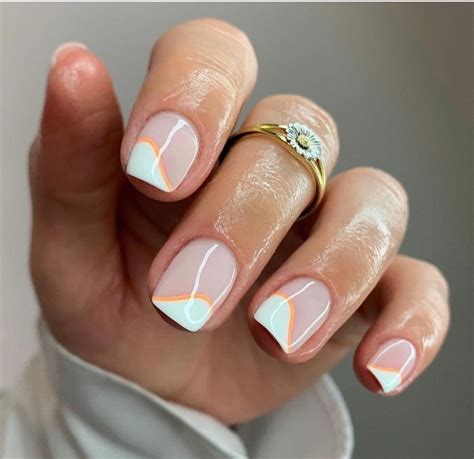 Wave nail | Квадратные акриловые ногти, Волнистый дизайн ногтей, Гвоздь