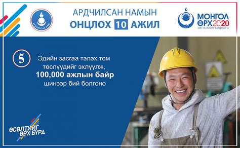 Ардчилсан намын онцлох 10 ажил