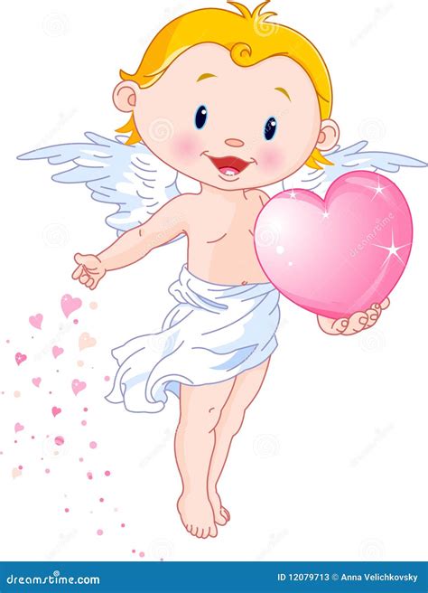Cute Cupid stock vector. Illustration of beautiful, cheerful - 12079713