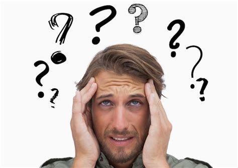premium photo confused man  graphic question mark  head
