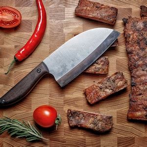 Meat Cleaver Knife With Wooden Handle, Ideal for Processing Vegetables ...