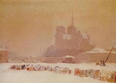 Нотр Дам де Пари под снегом, 1895 (картина) — Альбер-Шарль Лебур