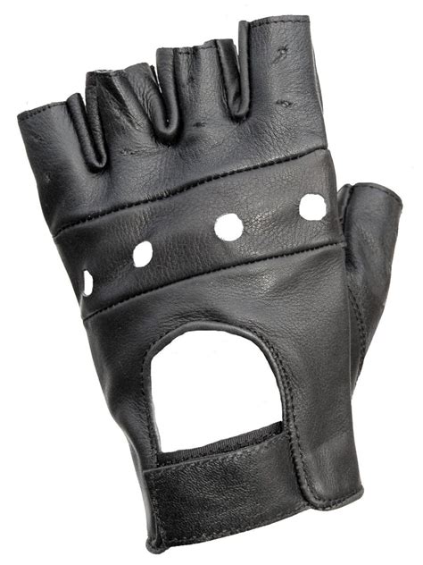 JTS Fingerless Leather Motorcycle Gloves - FREE UK DELIVERY - JTS Biker ...