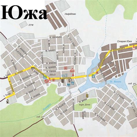 Карта города Южа - Карты городов России