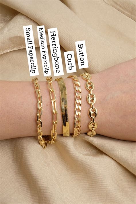 Gold Link Chain Bracelets Stack Bracelets 18k Gold Filled - Etsy