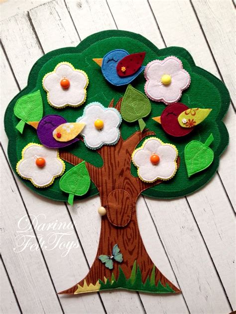 Развивающее дерево из фетра | Felt crafts, Toddler quiet book, Felt ...