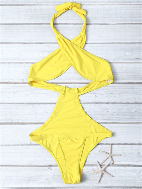 Halter Criss Cross One Piece Swimsuit - $15 | Cross bathing suit