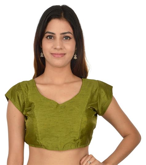 buy nishtha creation blouse womens raw silk short sleeve saree blouse