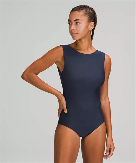 Lululemon Waterside High-neck One-piece Swimsuit Medium Bum Coverage In
