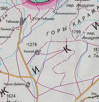 Карта Ташкентской области