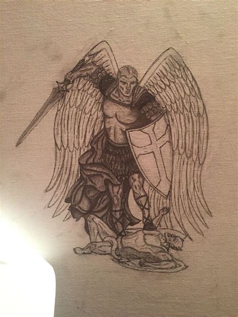 St michael, pencil and ink | Art, St michael, Drawings