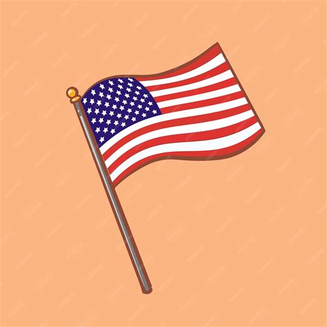 Premium Vector | Hand drawn cartoon illustration of american flag