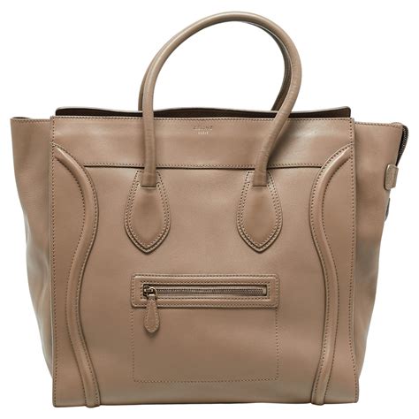 celine beige leather large luggage tote  stdibs celine large tote