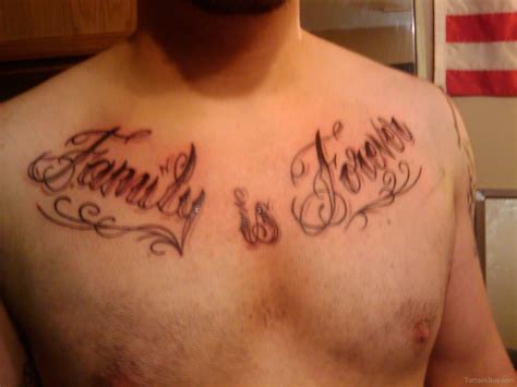 Family Forever Chest Tattoo - Tattoos Designs