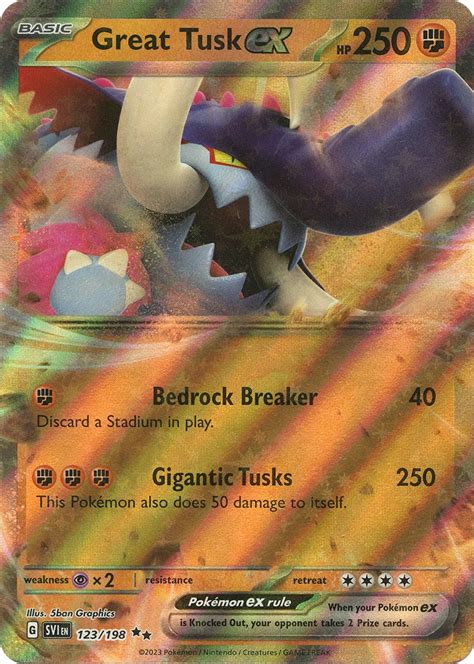 Great Tusk ex - 123/198 - SV01: Scarlet & Violet Base Set - Pokemon