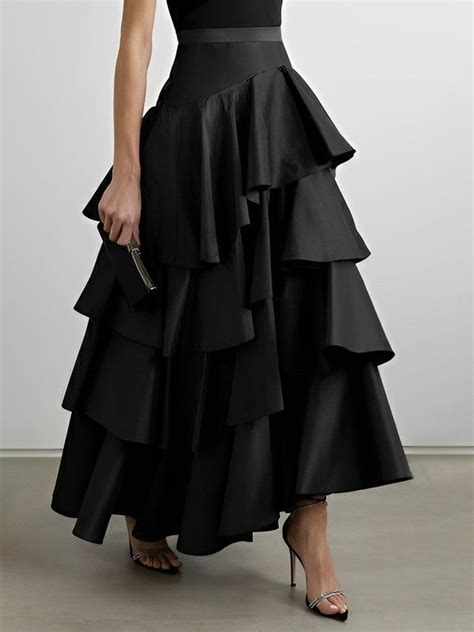 elegant regular fit plain maxi skirt stylewe long skirts  women