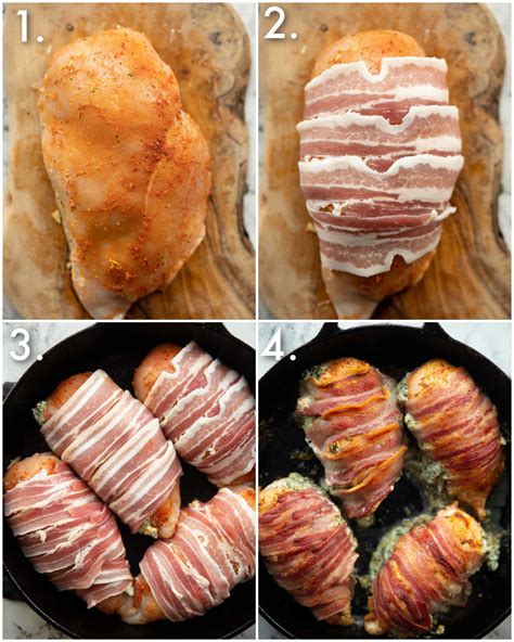 Spinach Artichoke Chicken Wrapped in Bacon | Don't Go Bacon My Heart
